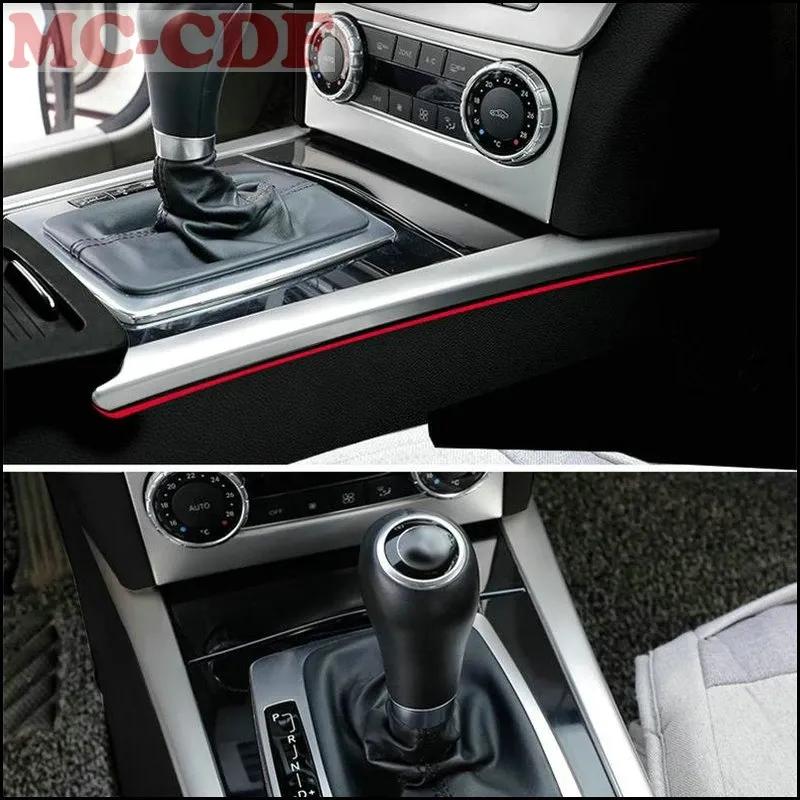 Stainless Steel Water Cup Holder Panel Gear Shift Panel Decorative Strip Frame For Mercedes Benz W204 W212 C180 C200 2007-2014