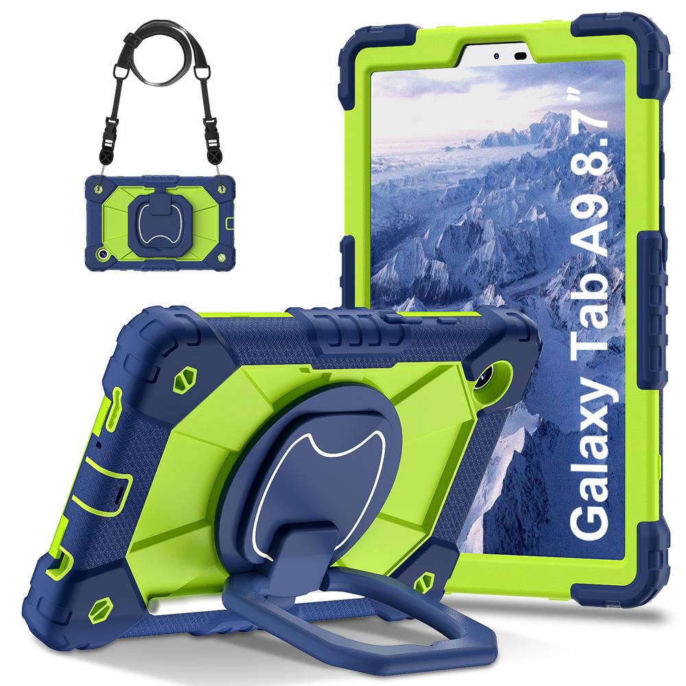 Silikon+PC Tragbare Tablet-Hüllen für Samsung Galaxy Tab A9/A11 Plus A9/A11+ A7 Lite Hülle für iPad 10/11/12. Pro Air mini6/7 Abdeckung Drehbarer Ständer
