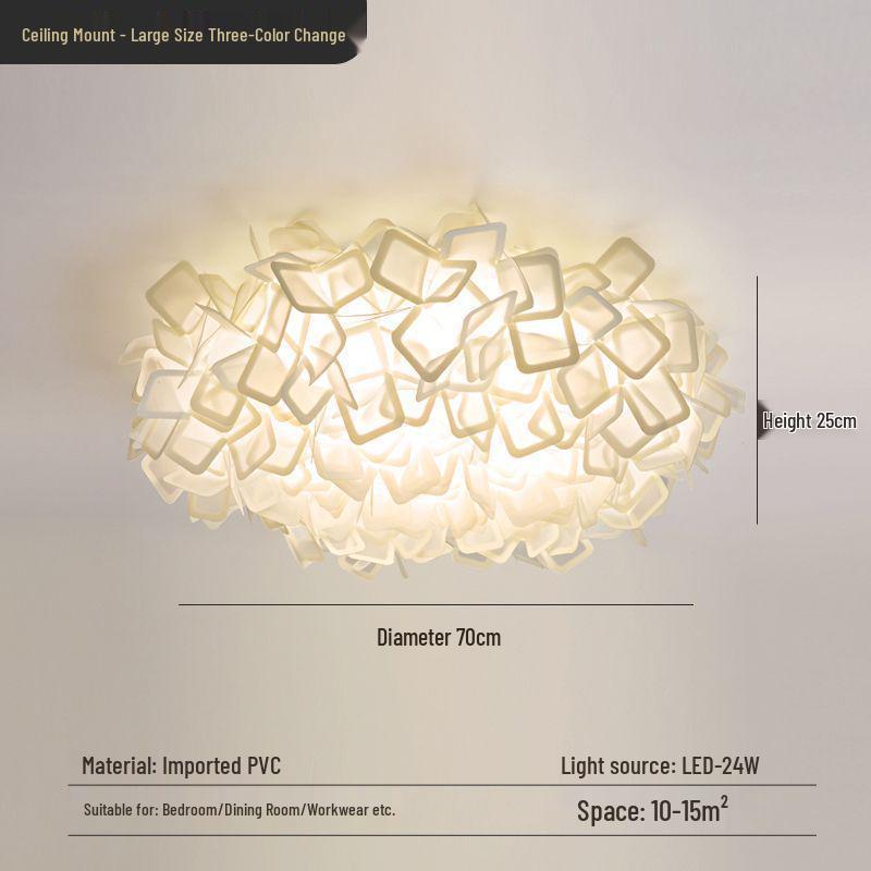 2025 Modern Minimalist Petal Ceiling Light - Full Spectrum, Warm & Romantic for Master Bedroom