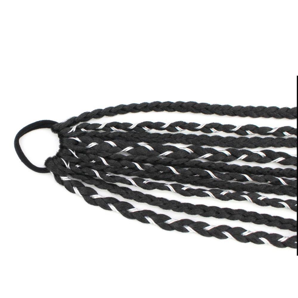 National Style Ponytail Braid Silver Twist Braid Wig Boxing Braids Wig Synthetic Braid  Ponytail