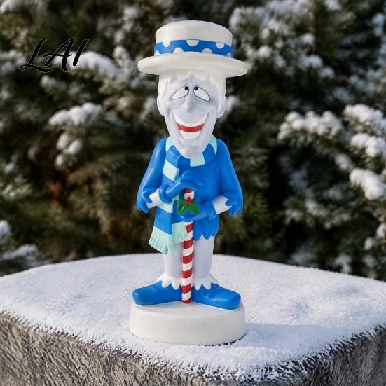 Classic Holiday Cartoon Characters Christmas LED Lighted Blow Molded Decoration Retro Character Porch Display Figure for Outdoor Yard Lawn,