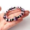 [GOLD STONE] Glowing Firefly Glass Marine Purple Pink Bracelet, Okinawa Power Stone, Inner Diameter: Approx. 19.5cm