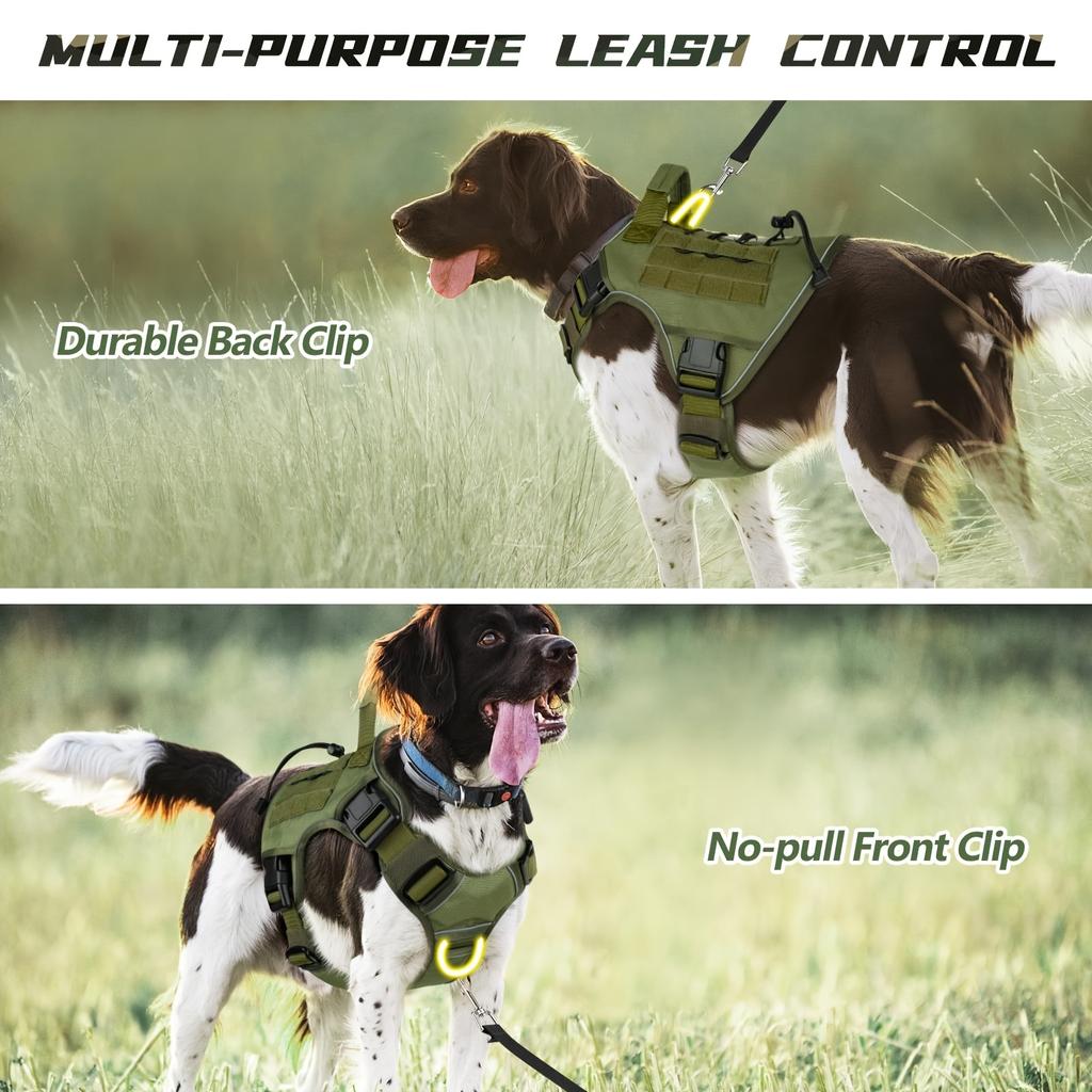 Tactical Dog Harness Vest Heavy Duty with Handle D Ring Reflective Adjustable for Training Obedience Search Rescue Multi Sizes
