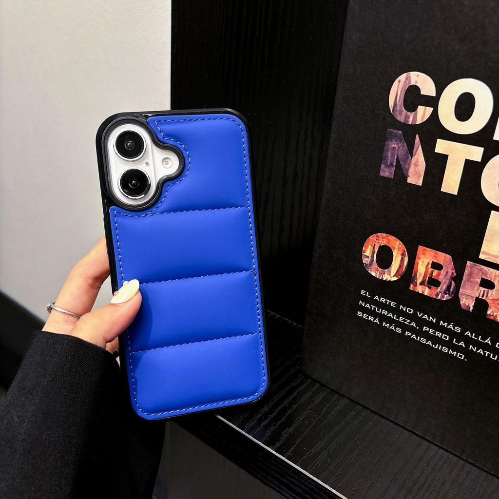 Autumn and Winter Down Jacket Mobile Phone Case Is Suitable for iPhone16 Cotton-filled Protective Case, Fashionable Apple 17PRO Mobile Phone Case 15.