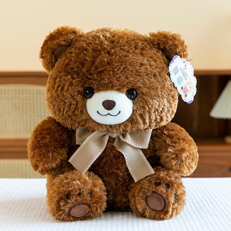 Adorably Charming Bowknot Teddy Bear Plush Toy Cartoon Stuffed Doll For Kids