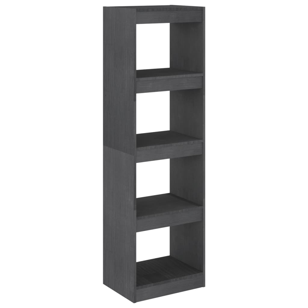 Bookshelf Room Divider Gray 40 x 30 x 135.5 cm Solid Pine Wood