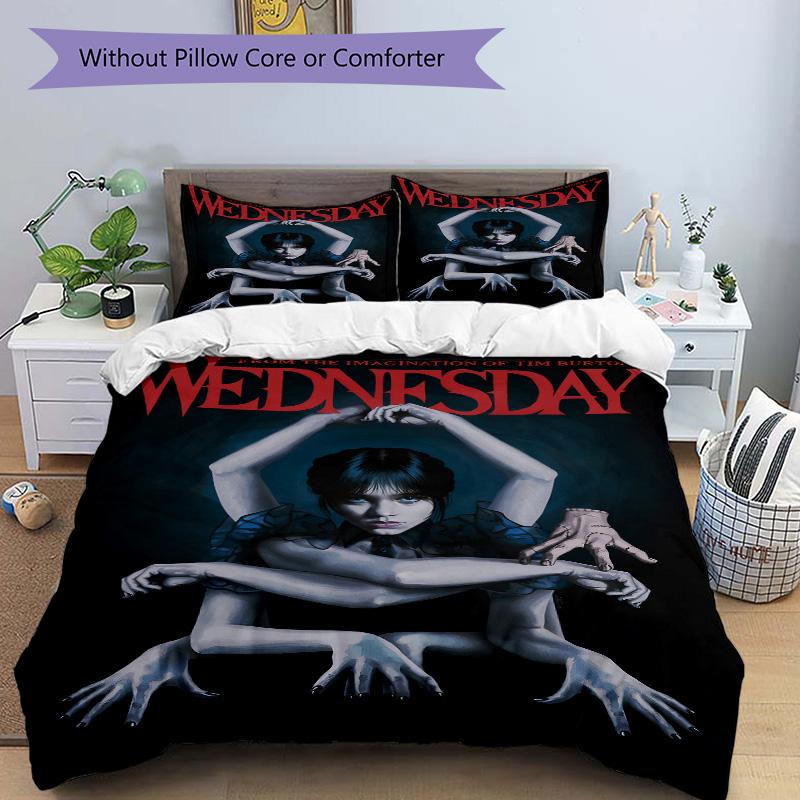 Wednesday Addams Dark Fantasy Print 3Pcs Bedding Setduvet Cover With 2 Bedropillowcase Home Birthday Gift