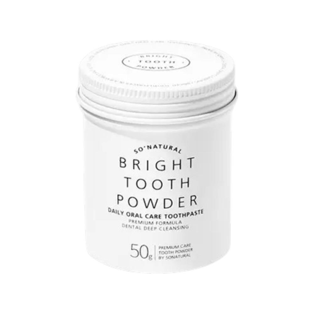 So Natural Bright Tooth Powder 50g - Natural Brightening Powder Toothpaste for Healthy Gums, Plaque Removal & Fresh Breath
