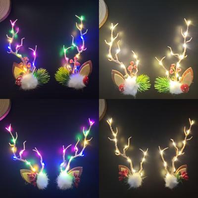 Christmas Fairy Glowing Antler Hair Clip & Halloween Flashing Headband