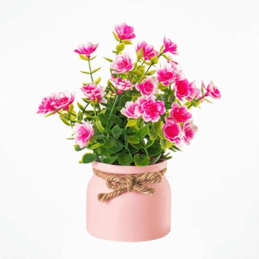 Plastic Artificial Flower Bonsai Fake Plant Flowers Potted Ornament Simulation Succulents Evergreen Bonsai Desktop Decoration