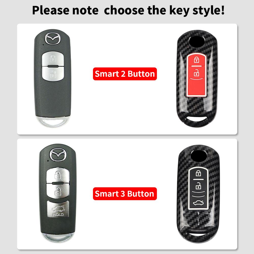 Carbon Car Remote Key Case Cover For Mazda 2 3 6 Demio Atenza Axela CX5 CX 5 CX3 CX7 CX8 CX9 MX5 2015-2018