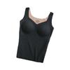 "Tangge Women's Seamless Silk Wool Warm Vest with Chest Pads & Velvet, Ideal for Autumn/Winter Layering"