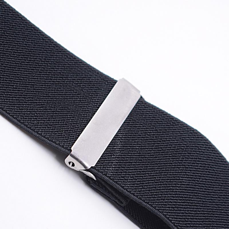 5cm Men Suspenders High Elastic Adjustable 4 Strong Clips Suspender Straps Heavy Duty X-Shaped Back Trousers Braces