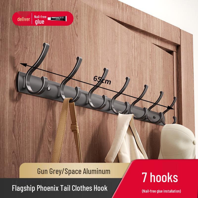 No-Drill Wall-Mounted Strong Entryway Coat & Hat Hook Rack