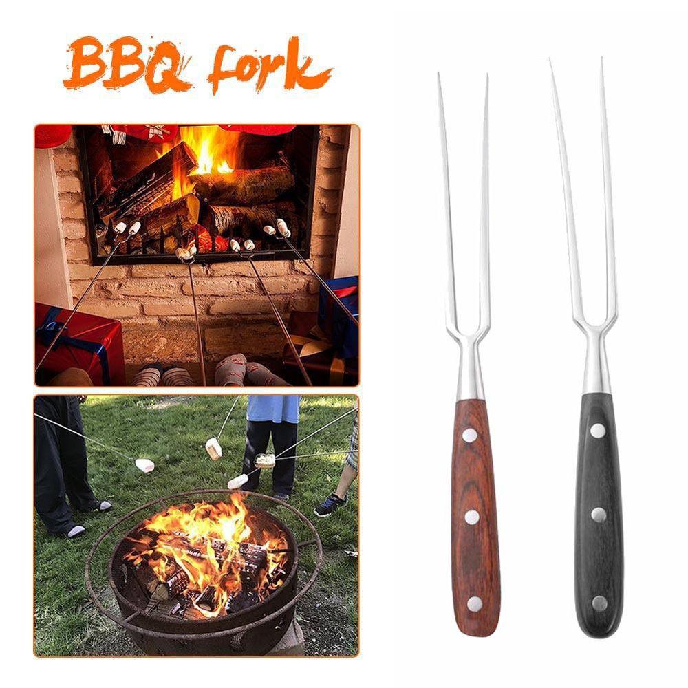 Stainless Steel Roasting Cooking Fish Food BBQ Tool Barbecue Fork Meat Fork Kitchen Accessories