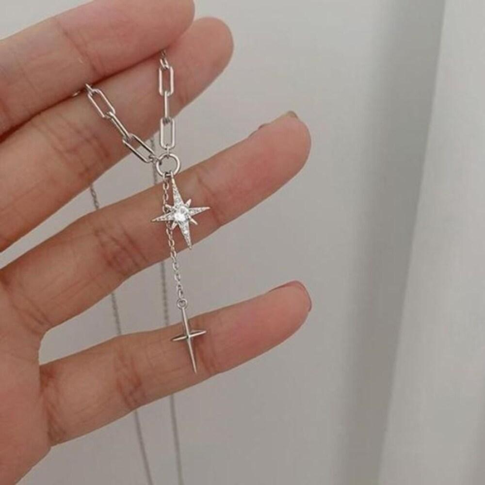 

[Onoma] Onm Cubic Star Necklace Anniversary Double Simple Daily Look (12092438)