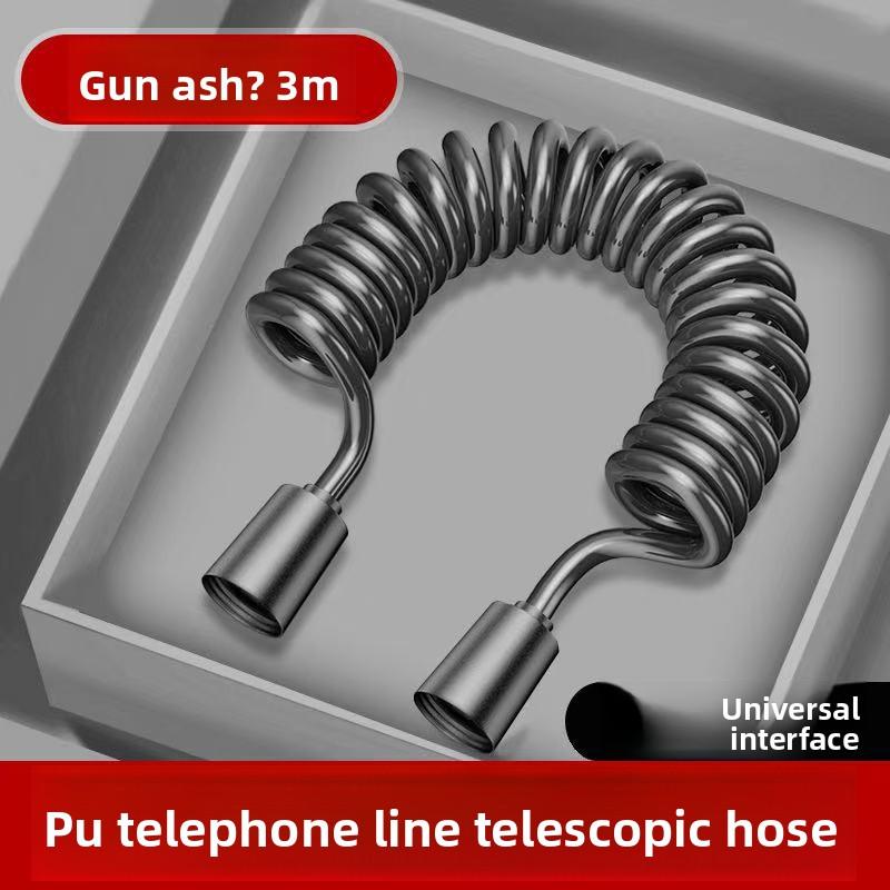 Toilet spray gun telescopic hose bidet water inlet pipe spring pipe shower shower pipe elastic hose water saving