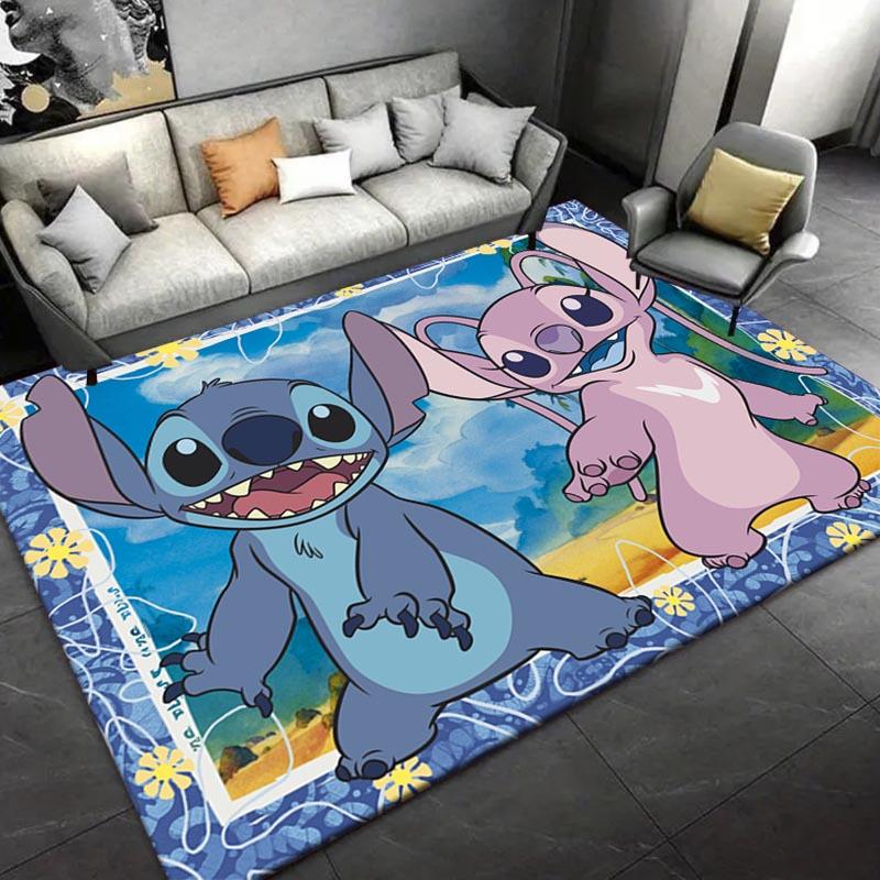 1pc Stitch Pattern Area Rug Soft Flannel Floor Mat for Living Room,Office,Bedroom and Carpet