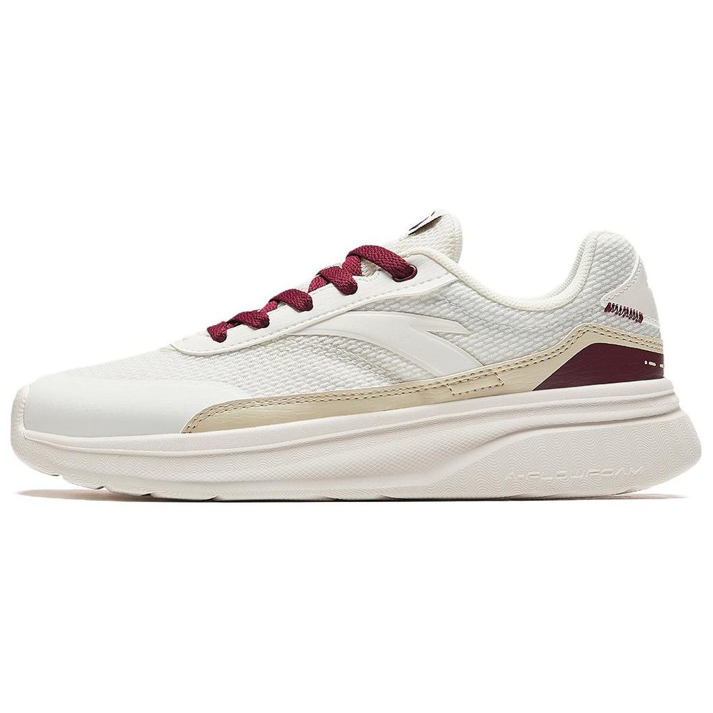 Anta Walker GZ Simple Comfortable Non-Slip Wear-Resistant Low-Top Casual Shoes Women Sneaker White Red 122438816S-1