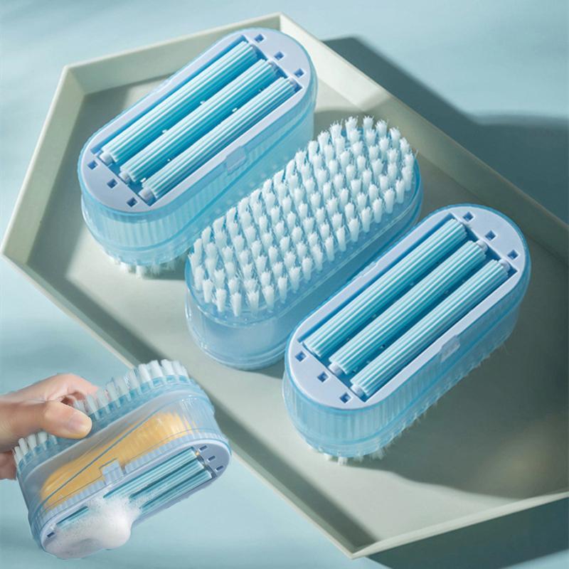 Multifunctional Soap Box Bathroom Roller Brush Type Soap Dish Holder Laundry Soap Drain Box Non-slip Foam Bubbler for Washing