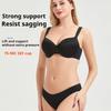 Biustonosze, które sprawiają, że biust wygląda na mniejszy Biustonosze push-up zapobiegające opadaniu z pełnym zakryciem miseczek Oddychająca bezszwowa bielizna Majtki plus size Zestawy bielizny