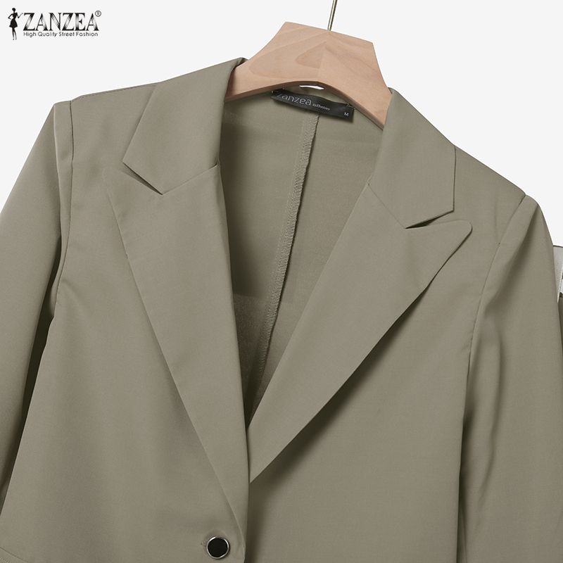 ZANZEA Women Long Sleeve Blazer and Midi Skirts Casual Two Piece Suit Sets