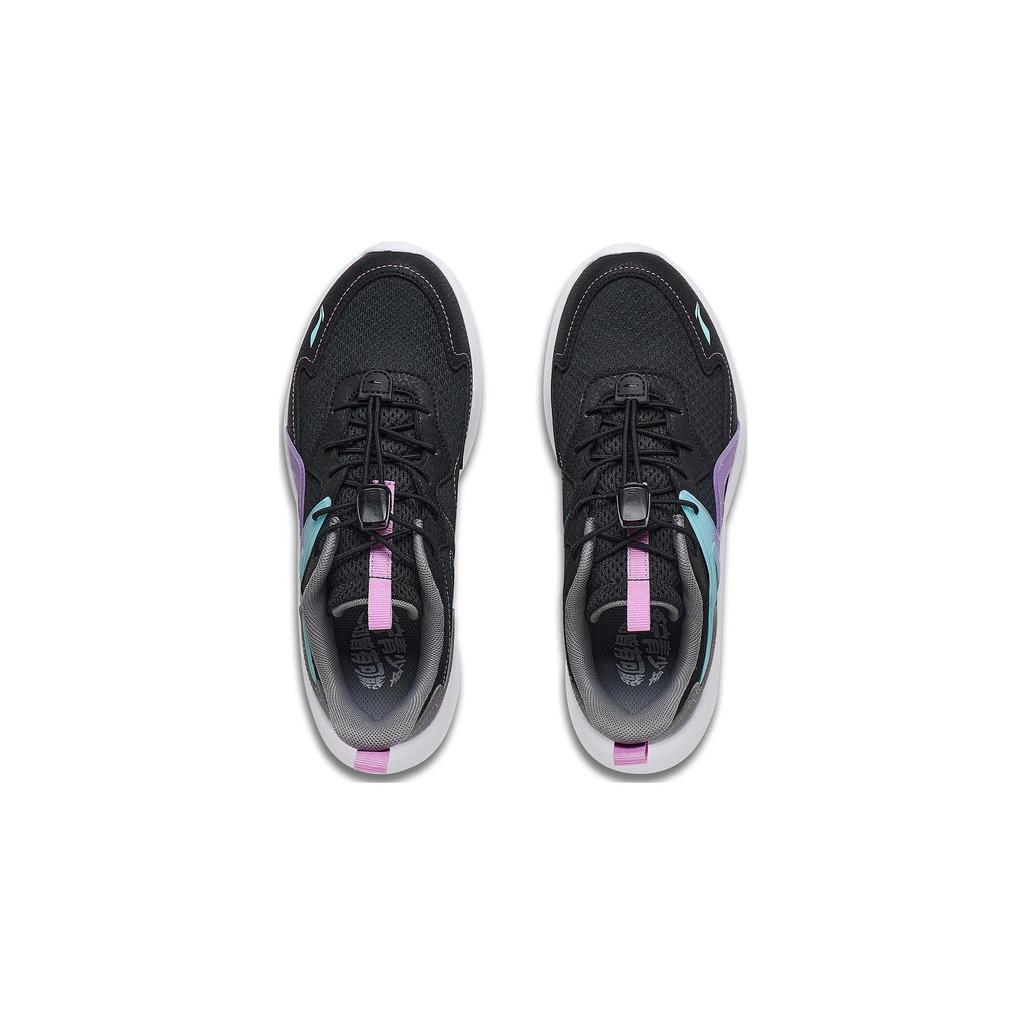 Li Ning Kids Ling Yue 3.5 Versatile Comfortable Round Toe Non-Slip Casual Shoes Kids Casual Shoes Black Gray YKCT114-4