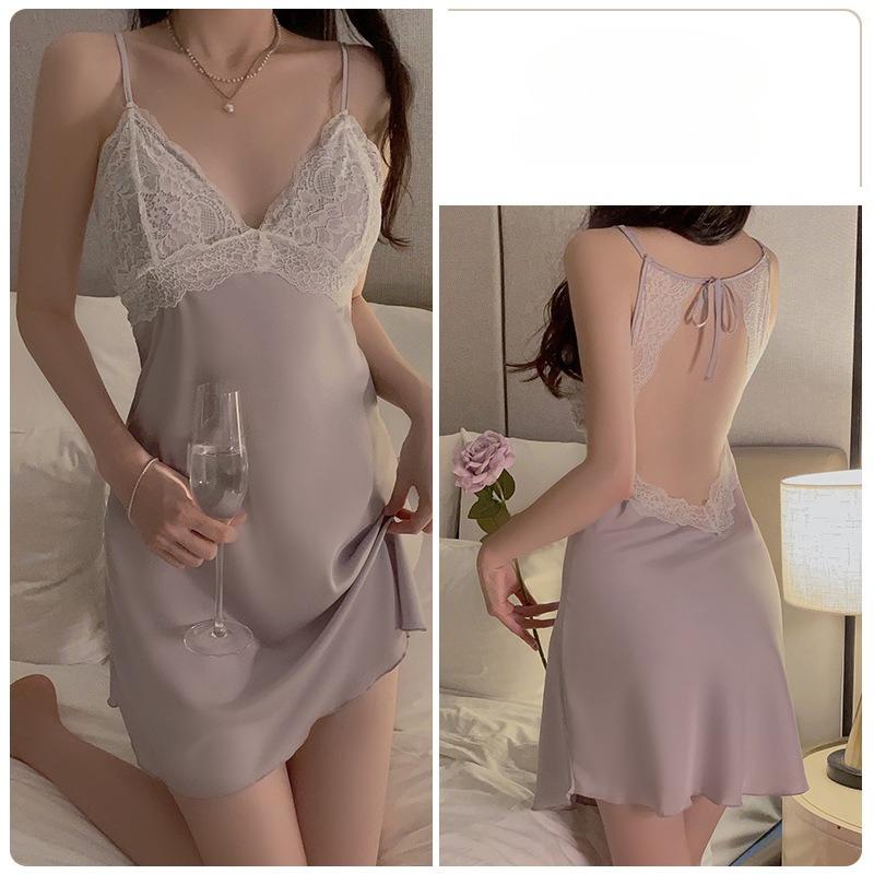 

Plus Size Women’s Push-Up Padded Nightgown Sweet Style Lazy Fit Home Loungewear One size фіолетовий