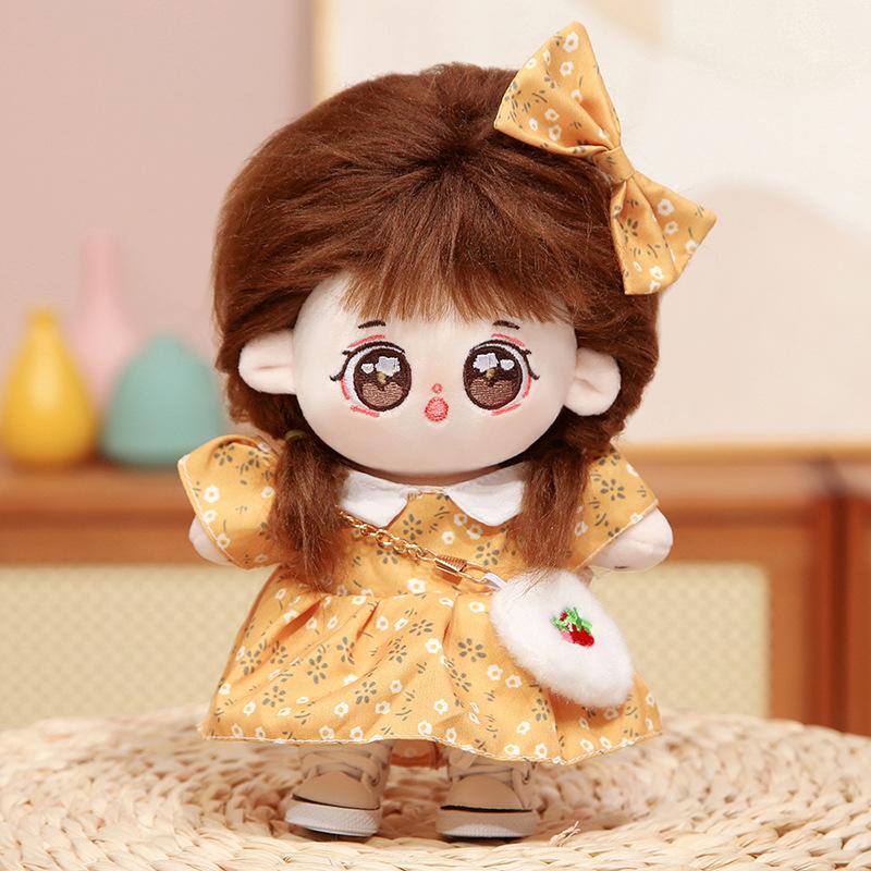 20cm Cotton Doll with Clothes Plush Doll Girl Dress Up Doll Girl Couple Celebrity Gift