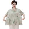 Dame T-skjorte i Plus Size, Løstsittende, Blomstret, V-hals