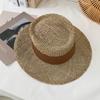 New wind beach travel holiday straw hat concave shape travel engraved handmade seaweed visor for men and women