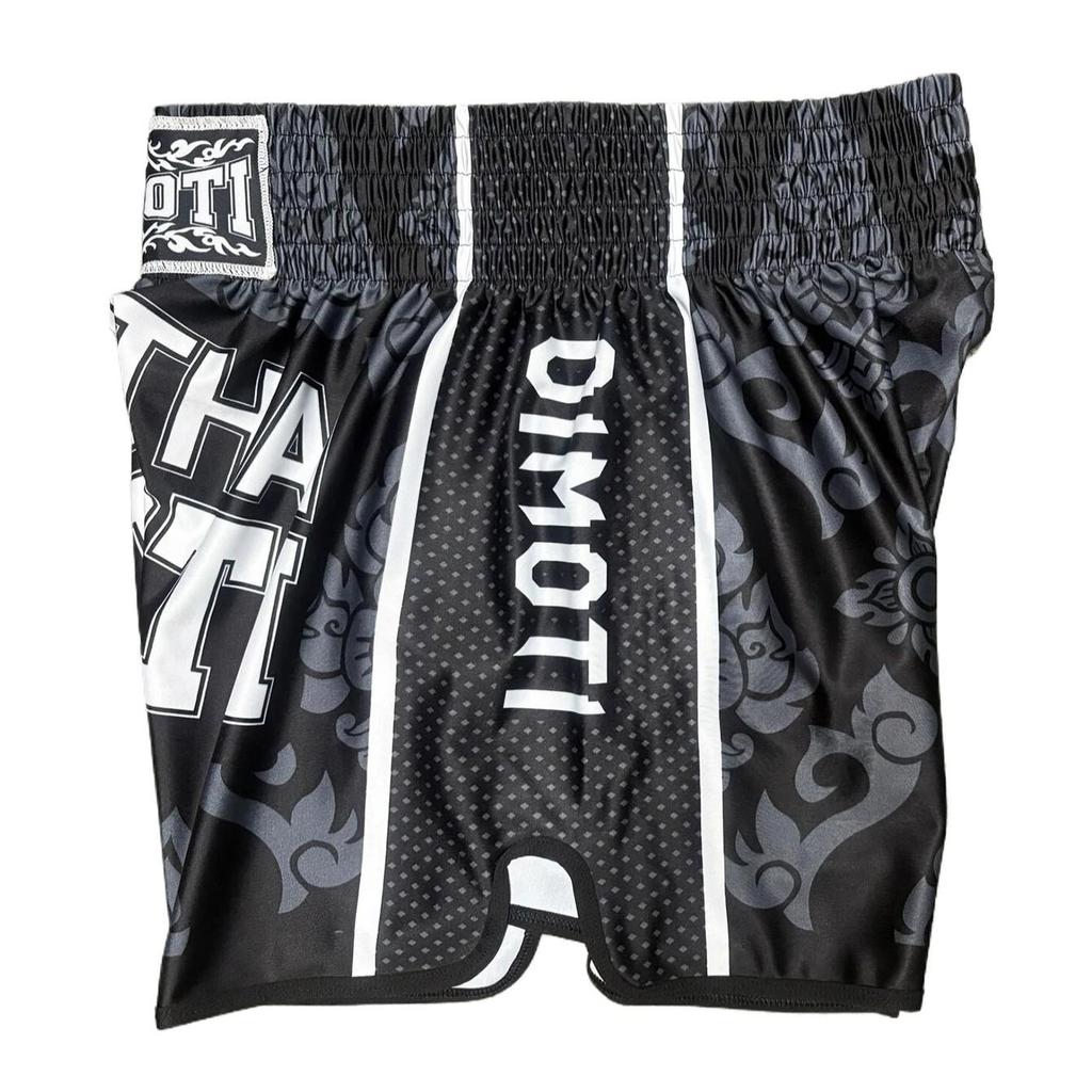 Thai Drawing Black Muay Thai Kickboxing Boxing MMA UFC Casual Shorts Gym Sport Unisex Men Women Workout Quick Dry Print Elastic High Waist Training