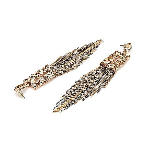 Jewellery Earings for Women Crystal Tassel Handmade Earrings for Girls and Women