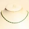 Emerald Zircon Gold-Plated Jewelry Set: Full Diamond Necklace, Earrings & Bracelet