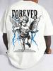 Graphic-Shirt Cotton Tees Size PlusManfinity Roughcore Plus Size Men's Casual Angel Slogan Printed T