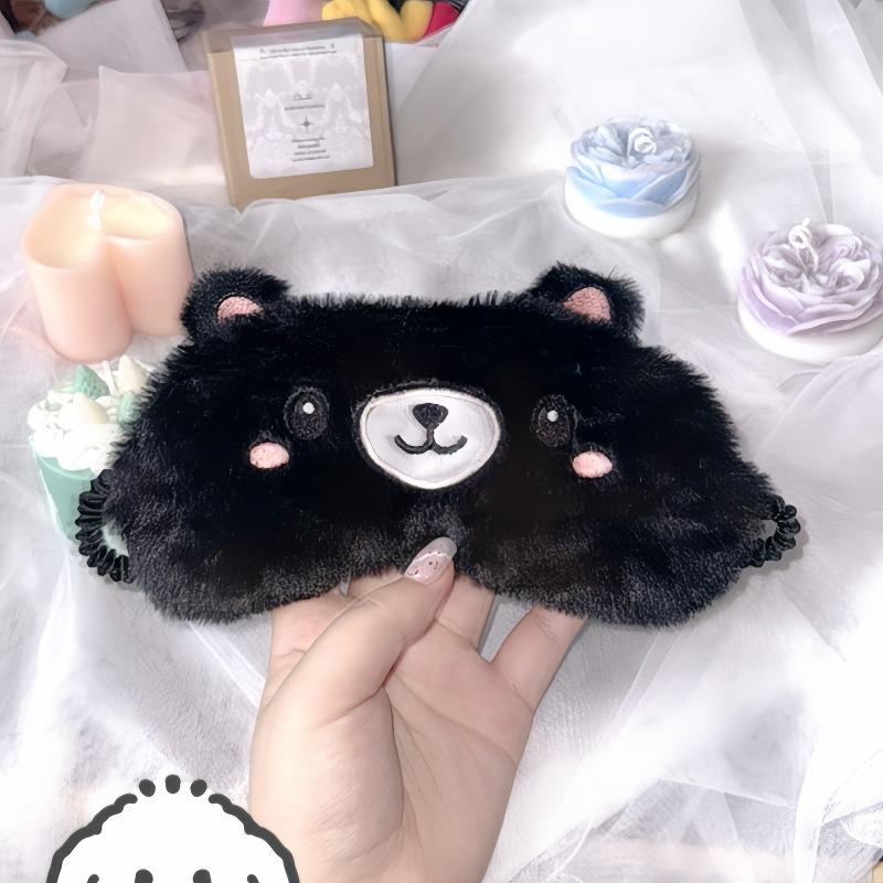 Bear Eye Mask Cartoon Blackout Eye Mask Sleep Eye Mask Breathable Comfort Sleep Eye Mask Nap чёрный