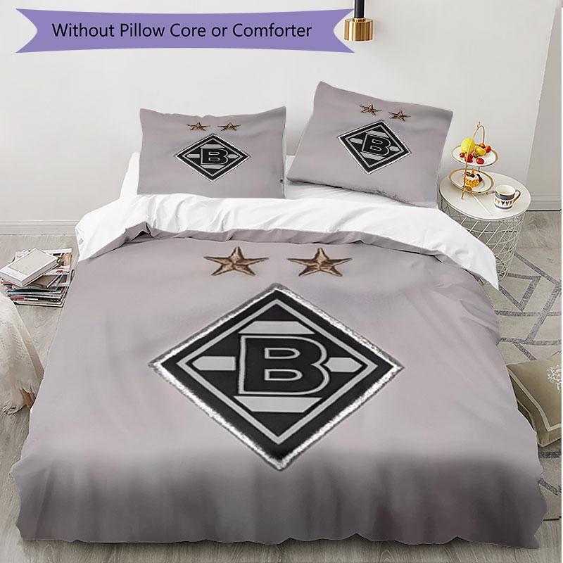 Parure de lit 3 pièces avec housse de couette (1*Housse de couette + 2*Taie d'oreiller, sans noyau), Ensemble de literie doux toutes saisons imprimé Borussia Mönchengladbach, Cadeau de décoration pour chambre à coucher à la maison