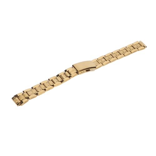 Akozon Stainless Steel Watch Buckle Replacement Metal Band Strap for Men and Women, Gold, Quick Release, Double Lock (12mm)