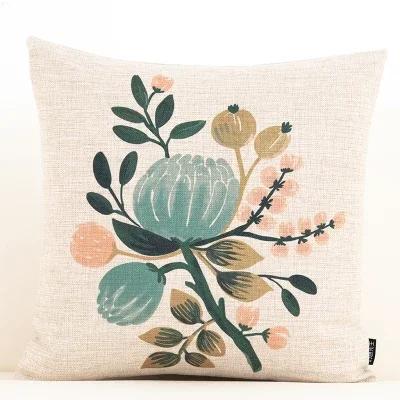 Colorful Flowers Throw Pillow Cover For Office Home Decor Sofa Car Cushion Cover Floral Print Pillow Case Square Cushion Case