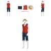 One Piece Luffy Kostým z filmu pro muže Král pirátů Království Wano Cosplay