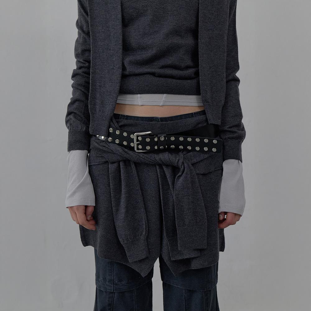 LCDC™ Tied Detail Layered Knit Skirt (Melange Grey)