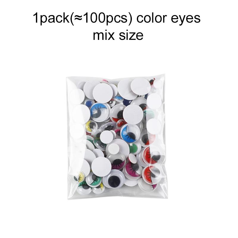 100 Stück/Packung Selbstklebende Wackelaugen für Puppenzubehör Augen DIY Scrapbooking Bastelprojekte Handarbeiten Handgemachtes Spielzeug TMZ