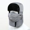 Unisex Winter Ear-Flapped Winter Hat with Reflective Strips Electric Bike Riding Fleece Lined Windproof Cold-Resistant Thickened Warm Earflap Hat