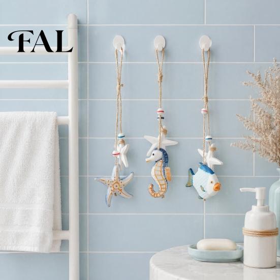 Eco Friendly Seaside Wall Accent Mediterranean Nautical Hanging Decor, Handcrafted Wooden Ocean Style Ornaments, Decorative Pendants with Coastal