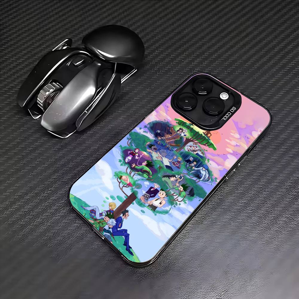 HOT Anime H-Hunter x Hunter  Phone Case For iPhone17,16,15,14,13,12,11 Plus,Pro Max Colored Silver Plated Inside Cover