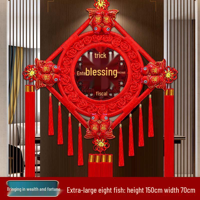 2025 High-End Chinese Knot Peace Fu Character Five Blessings Door Ornament for Living Room and Housewarming Decoration
