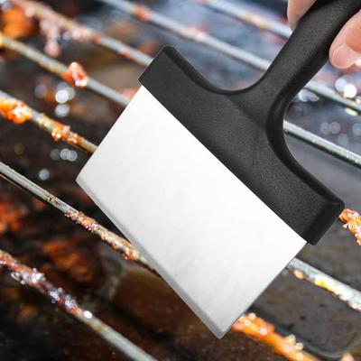 Edelstahl Grillspachtel mit Griff BBQ Reinigungsschaufel Flachgrillspachtel Outdoor Barbecue Wender