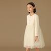Hacikis Kids' French Style Long Sleeve Mesh Princess Dress
