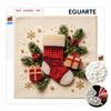 DIY 5D Perlenmalerei-Set Gerahmt mit Weihnachtsstrumpf-Geschenkdesign Funkelndes Perlen-Leinwandbild Kreatives Geschenk für Kinderzimmerdekoration