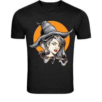 Witch Girl Halloween T-Shirt - Vintage Witch Hat Woman Graphic Tee